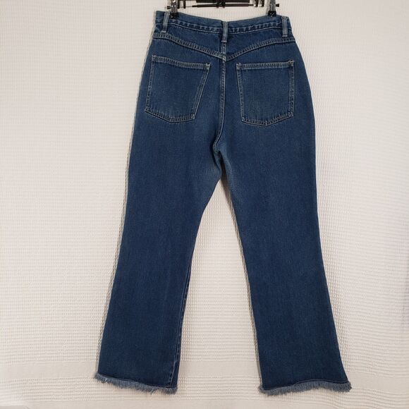 Vintage Adriana Sport Flare Jeans Women 28x30 Blue Fringe High Waisted 80s Boho - Picture 2 of 16